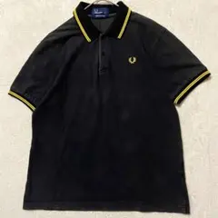 【良品✨】フレッドペリー ツインティップライン ポロシャツ 黒 黄色 Lのサムネイル