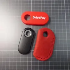 プエブロベリーマヤで作成したDrivePay用のカバー 赤革/赤糸
