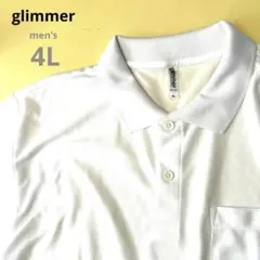 【難あり】新品glimmerグリマーポロシャツ白ホワイト4Lドライシャツスポーツ