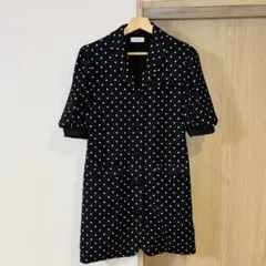 【美品】Darich 黒ドット 半袖シャツワンピース フリー