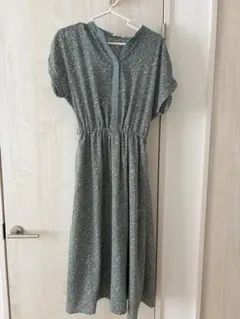 GW値下げ中 グリーン系 半袖カットソーワンピース ロング丈 緑 honeys