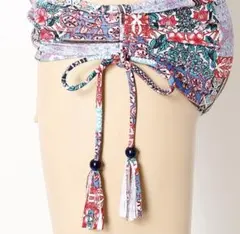 花柄パープルビキニ セパレート水着　ペイズリー