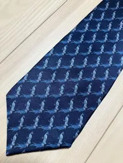 KIMIJIMA ネクタイ　総柄　ネイビー　シルク