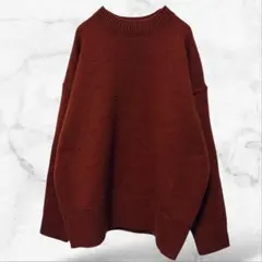 【アメリカンホリック】ニットセーター ゆったり(M)ウール混 秋冬 モックネック