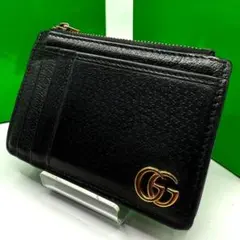 【極美品✨】GUCCI フラグメントケース マーモント GG レザー ブラック
