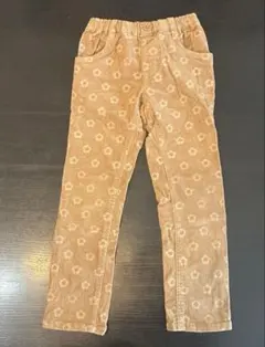 moujonjon 花柄ベージュ ロングパンツ 120cm