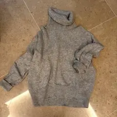 【美品✨】Spick&Span ウールカシミヤタートルネックプルオーバー　グレー