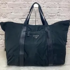 美品 プラダ ボストンバッグ 2way 三角ロゴ ナイロン ブラック - メルカリ