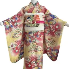 アンティーク着物子供振袖女児花柄大正ロマン七五三SK1