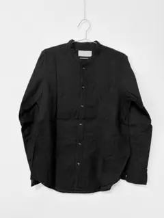 ナノユニバース バンドカラーシャツ ブラック