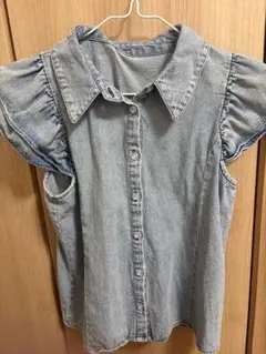 GRL デニムフリルシャツ