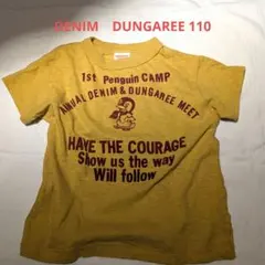 DENIM DUNGAREE 110cm ペンギンワッペン Tシャツ　古着風黄色のサムネイル