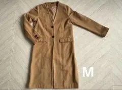 Mサイズ　ロングコート　ブラウン　ノーカラー