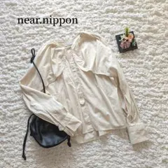 near.nippon コットン100% デザインブラウス 日本製 - メルカリ