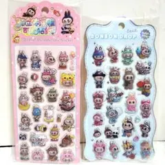 ラブブ 3Dステッカー ボンボンドロップシール ぷっくり立体 ２枚セット ②