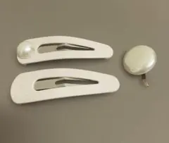 パールパッチンピンとパールヘアカフセット
