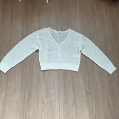 Lugnoncure アイボリー クロップドカーディガン