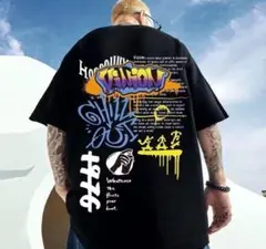 大きいサイズ　メンズ　レディース　グラフィティデザイン オーバーサイズTシャツ