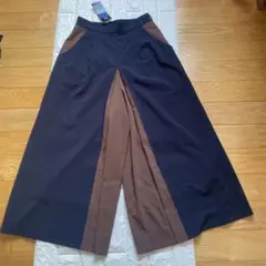 年内で終了　GUILD PRIME ガウチョパンツ 36 ネイビー/ブラウン