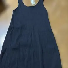 GU リブノースリーブロングワンピース XXL 黒 新品
