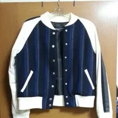 お値下げ中　MURUA ブルゾン ストライプ　青