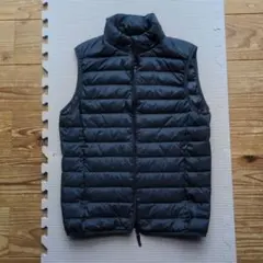 UNIQLO ウルトラライトダウンベスト 紺色千鳥模様 Sサイズ