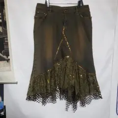 ★グランジ ストレッチ デニムスカート