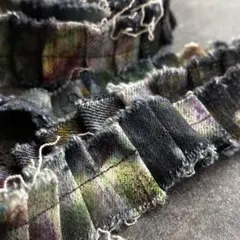 65ペイント染めデニム　スニペットロール　1メートル７０センチ