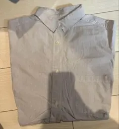 JEANASISグレー ストライプ長袖シャツ