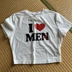 SHEIN I LOVE MEN プリント クロップドTシャツ XS