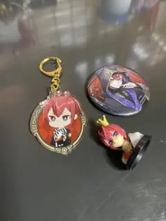 ツイステ リドル 缶バッジ、キーホルダー、ヘッドフィギュア、プラカード