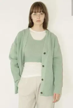 CLANE BUSTIER SET KNIT CARDIGAN ミント