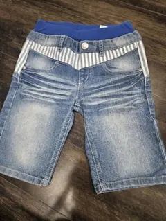 デニムハーフパンツ 140サイズ ストライプ