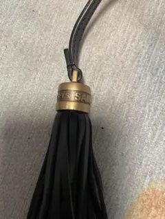 正規品 未使用 SAINT LAURENT ブラックレザー タッセルチャーム