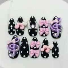 【No.155】 現品販売 ネイルチップ ウィッシュコア ドットネイル 平成女児