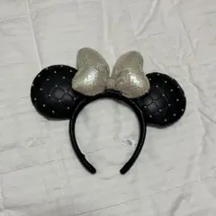 ディズニー　カチューシャ　ミニー　キルティング　パール