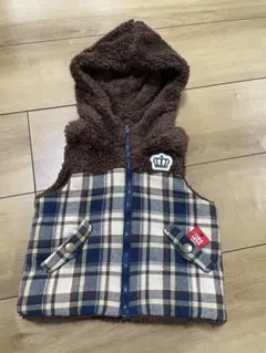 ベビードール　BABY DOLL  袖なしベスト　リバーシブル　保育園　秋冬