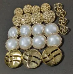 ボタン まとめ売り アンティーク レトロ ゴールド パール ホワイト