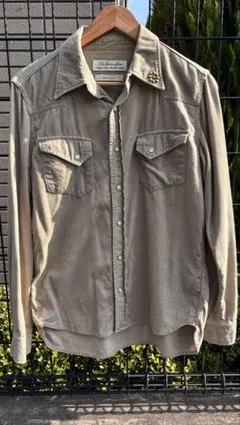 ベージュ コーデュロイシャツ