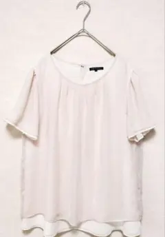 美品　23区　フレアー袖シアー重ねカットソーブラウス　44のサムネイル