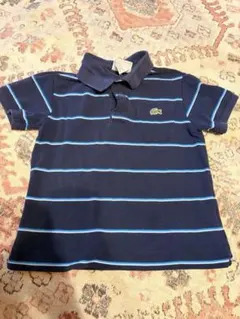 LACOSTE ポロシャツ ネイビー ストライプ柄 サイズ6