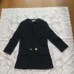 お値下げ☆ INDEX ブラック ダブルブレスト テーラードジャケット 7分袖