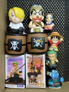ワンピース　貯金箱　ソフビ　フィギュア　指人形　まとめ売り　おまけ付き
