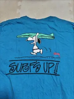 ステューシー stussy 150 スヌーピーコラボ サーフィン青Tシャツ