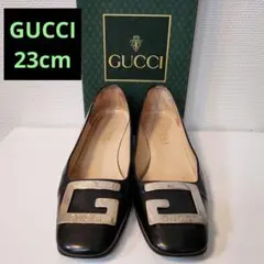 GUCCI ロゴ パンプス 黒 36 23cm イタリア製 箱付きのサムネイル