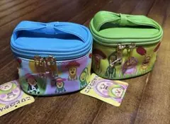 こびとづかん　ミニミニバニティポーチ グリーンブルー　プライズ 小物入れ