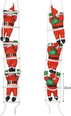 クリスマス 飾り はしごサンタクロース サンタはしごサンタ人形はしご三人75ｃｍ