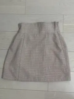 ベージュ ツイード タイトミニスカート