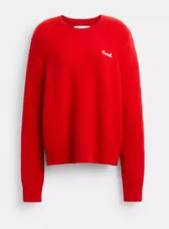 定価¥27800 COACH エンブロイダード クルーネック ニット 赤　XS