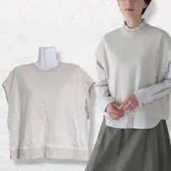 human woman ベスト ジレ ミニ裏毛ノースリーブスウェット【M】完売